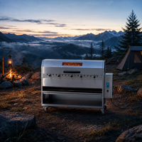 Barbecue à charbon de bois extérieur en acier inoxydable pour porc et agneau
