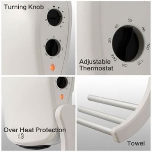 Rotatif Porte-Serviettes Électrique <span class=keywords><strong>Mural</strong></span> Salle De Bain Espace <span class=keywords><strong>Radiateur</strong></span> <span class=keywords><strong>Soufflant</strong></span> Avec Etl - Product Image 4