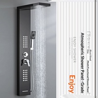 Colonne de douche en acier inoxydable 304 avec robinet de douche à effet pluie, design moderne, mitigeur céramique, ensemble de douche froid et chaud pour salle de bain