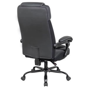 Silla Ejecutiva de Oficina de Cuero Sintético Negro Contemporáneo en Oferta, Ergonómica y Ajustable, Giratoria, Tipo Sofá para Jefes - Product Image 4