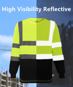130 gsm logo özel yüksek görünürlük yansıtıcı üniforma inşaat gece iş güvenliği koruma uzun kollu t-shirt t shirt - Product Image 3