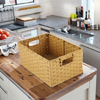 Offre Spéciale panier de rangement de blanchisserie de corde de papier carré tissé à la main de style moderne exécution rustique