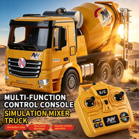 Camion malaxeur à béton télécommandé, modèle de simulation à l'échelle 1:18, jouets de voitures, véhicules de construction RC pour enfants avec rouleau rotatif