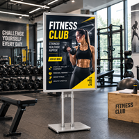 Support d'affichage de poster réglable et portable sur pied avec base métallique, amovible et recyclable pour les magasins de détail et les expositions