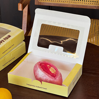 Boîtes de boulangerie en carton blanc biodégradable, écologiques et recyclables, sur mesure, avec fenêtre pour l'emballage des muffins et des beignets