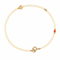 Bracelet en citrine naturelle de 2 mm avec perle en or 14 carats pour femme, bijoux en pierres précieuses pour anniversaire