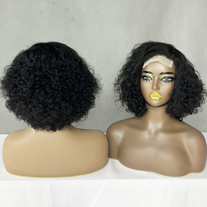 Perruques en cheveux humains naturels, perruque courte bouclée en cheveux humains, perruque SDD Luxury Curl avec fermeture en dentelle 4x4 - Product Image 3