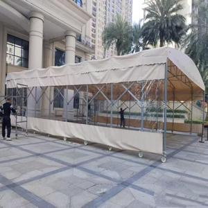 Auvent télescopique coulissant en PVC enduit, imperméable et rétractable pour stationnement extérieur - Product Image 6