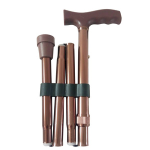 Canne rétractable en alliage d'aluminium HJK-A907L Bronze, légère et pliable, pour personnes âgées, aide à la mobilité - Product Image 1