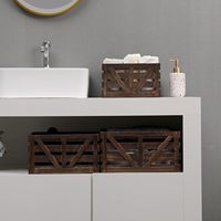 Boîtes décoratives en bois brûlé faites à la main, structure robuste en X, caisses imbriquées pour la décoration et le rangement de la maison de style campagnard