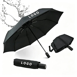 Parapluie pliant semi-automatique 3 volets, personnalisé avec logo, coupe-vent, imperméable, protection UV, avec étui – Vente en gros - Product Image 4