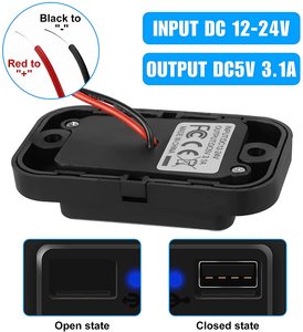 Rv hình chữ nhật xe buýt đôi USB QC3.0 + PD người giữ điện thoại với USB Loại C 12-24V Ổ cắm điện - Product Image 3