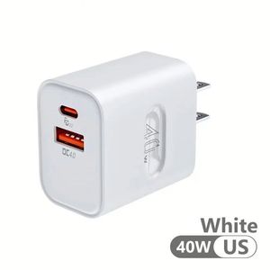40W <b>USB</b> <b>Type</b> <b>C</b> Charger <b>Adapter</b> Dual Ports QC4.0 PD 20W Fast Charging Wall Charger for Phone 16 15 Xiaomi Huawei - Product Image 2