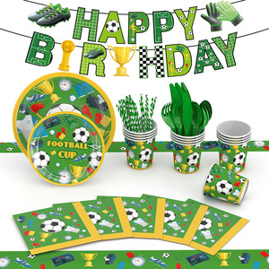 Juego de Vajilla Desechable Damai con Temática de Fútbol, Platos, Vasos y Servilletas de Papel, Vajilla de Papel para Fiestas de Cumpleaños Infantiles - Product Image 3