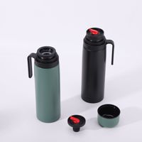 Ensemble de voyage en plein air, thermos isotherme en acier inoxydable de 1000 ml pour Yerba Mate avec poignée robuste