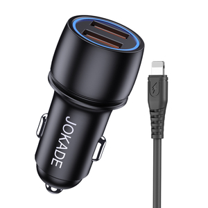 Cargador de coche Jokade 2xUSB con cable de carga rápida para teléfonos - Product Image 4