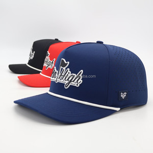Custom Rubber Pvc Patch Logo 5 Panel Waterproof <b>Cap</b> Laser Perforated Unisex Golf Hat OEM Outdoor <b>Hiking</b> Baseball <b>Cap</b> Wholesale - Product Image 1