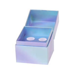 Boîte <span class=keywords><strong>d</strong></span>'échantillons de parfum holographique haut de gamme avec couvercle rabattable, en matériaux recyclés et revêtement UV, pour flacons de parfum et sérums cosmétiques - Product Image 3