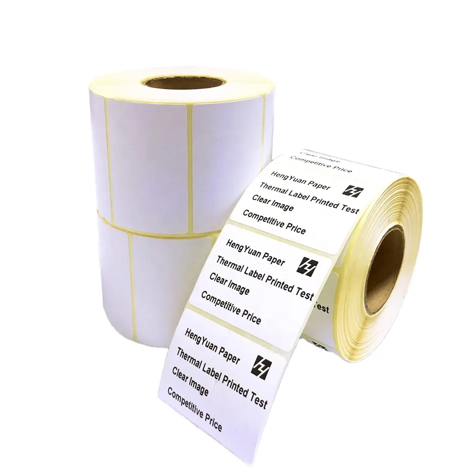 Plain White Self-adhesive Label Blank Direct Thermal Barcode Labels Rolls 38x25mm Custom Size Adhesive Sticker Thermal Type