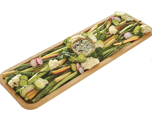 Tabla de Cortar de Bambú para Alimentos Preparados con Tapa con Cierre y Bandeja Larga para Decoración de Encimera de Cocina - Product Image 3