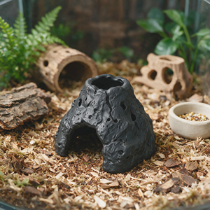 Cueva de Cerámica Personalizada en Forma de Volcán para Hámsteres, Casa para Mascotas Pequeñas, Nido para Pájaros, Refugio de Cría, Cueva Acogedora y Cálida, Venta al por Mayor - Product Image 1