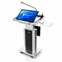 Pupitre intelligent VISLAT en aluminium et acier avec écran LCD 22 pouces, roulettes et solution tactile Android pour affichages interactifs