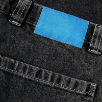 ZY Logo personnalisé Lavé Double Couche Genou Panneau Hommes Lâche Jean Broderie Décontractée 100% coton Baggy Fit Hommes Denim Pantalon Jean