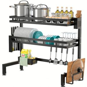 Égouttoir multifonctionnel pour bols, support de rangement pour vaisselle et couverts à poser au-dessus de l'évier de cuisine - Product Image 1