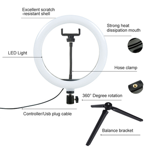 Lampe Annulaire LED à <span class=keywords><strong>Prix</strong></span> Réduit, 26 cm (10") avec Support Téléphone, Lampe Annulaire <span class=keywords><strong>de</strong></span> Maquillage <span class=keywords><strong>de</strong></span> Bureau Dimmable, Parfaite pour le Streaming en Direct et TikTok - Product Image 3
