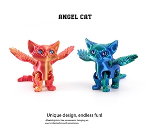 Gato Ángel Demonio Impreso en 3D al por Mayor con Articulaciones Móviles, Lindos Juguetes de Escritorio y Decoraciones Modernas para Fiestas de Halloween - Product Image 3