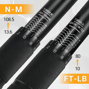 Llave Dinamométrica de Tubo Plano con Mango Negro de 1/2 Pulgada, 10~<span class=keywords><strong>150</strong></span> <span class=keywords><strong>Ft</strong></span>-Lb y 13.6~203.5 Nm, para Reparación de Motos y Automóviles - Product Image 6