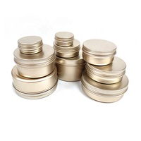 Pot rond en aluminium or clair mat en métal 60ML avec couvercle à vis Stockage de savon 2 oz Récipient rond en aluminium Boîte de conserve