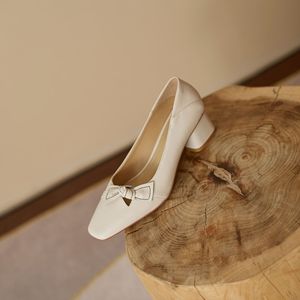 Scarpe Casual da Donna <span class=keywords><strong>per</strong></span> Tutto il Giorno, in Pelle Scamosciata, Punta Quadrata, Fiocco Decorativo, Tacco a Blocco, Versatili e Comode <span class=keywords><strong>per</strong></span> l'Ufficio - Product Image 2