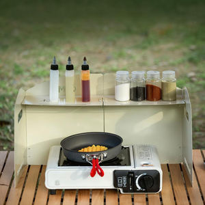 Garde de cuisine anti-éclaboussures d'huile déflecteur d'éclaboussure pour poêle d'extérieur pare-vent en métal pliant plaque de cuisinière à gaz protecteur de friture étagère à épices - Product Image 1