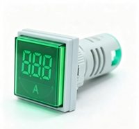 Mini ampèremètre numérique LED carré AD112-22FBA 0-500A 22mm à montage sur panneau carré CT inclus 5 couleurs IP65 CE