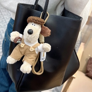 Vendita calda animali Kawaii marrone cane telefono Charms giocattoli di peluche figura portachiavi Mini regalo per gli amanti delle donne borsa decorazione Acc - Product Image 1