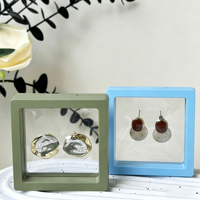 Kotak Display Transparan TPU Berkualitas Tinggi dengan Suspensi Mengambang untuk Cincin, Anting Stud, dan Perhiasan Kecil