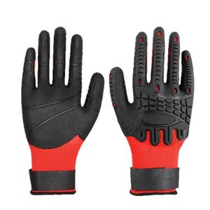 ถุงมือลดแรงกระแทก TPE แบบเต็มพื้นผิว ลายเพชรขนาดเล็ก ป้องกันการลื่น สำหรับงานก่อสร้างและอุตสาหกรรมปิโตรเคมี - Product Image 1