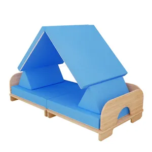 चीन निर्माण हस्तनिर्मित लकड़ी के शेल्फ बच्चों Playroom के लिए कमरे में रहने वाले मॉड्यूलर खेलने सोफे Ingeniovirtual सोफे बिस्तर