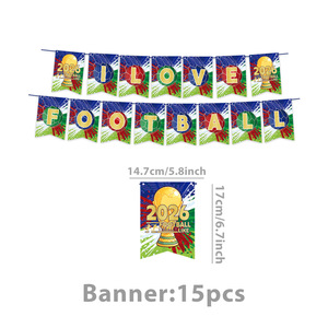 Ensemble de fournitures pour fête sur le thème du football avec assiettes en papier, gobelets, nappe, bannière pour décorations d'anniversaire, kit de vaisselle sur le thème du football - Product Image 4