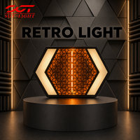 Projecteur de scène rétro 200W COB Blanc chaud RGB 72 LED DMX512 CH12 32 bits à gradation linéaire Effet matrice nid d'abeille pour mariage