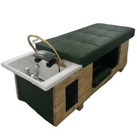 Mobilier de salon moderne lavage des cheveux en bois spa tête thérapie par l'eau shampooing thaïlandais lit