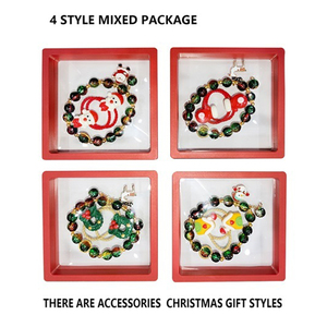 New Arrival Christmas Themed DIY <b>Beaded</b> Hair Tie <b>Kit</b> with 4 Assorted Styles for Girls Holiday Pretend Play and Gift Giving - Product Image 4