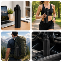 Bouteille d'eau isotherme 32 oz en acier inoxydable 304, double paroi sous vide, sans BPA, pour le sport, le camping et la randonnée, avec logo personnalisé