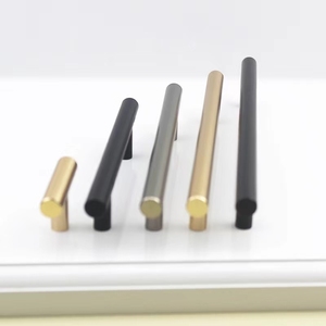 Manijas Modernas de Tubo Recto de Acero Inoxidable con Acabado Negro Dorado Antioxidante para Muebles de Baño y Cómodas - Product Image 3