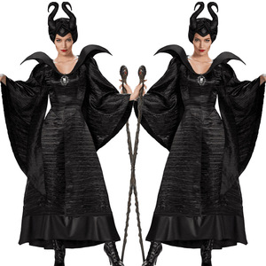 PEEQI Disfraz de Halloween al por mayor, uniforme vintage de juego, cosplay de <span class=keywords><strong>mujer</strong></span>, disfraz de diablo, bruja oscura, <span class=keywords><strong>Maléfica</strong></span>, para fiesta, juego de rol - Product Image 2