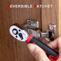 Clé dynamométrique à cliquet, jeu de tournevis, embouts magnétiques, douilles, outils manuels multifonctionnels pour la réparation à domicile, le bricolage