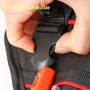 Étui de ceinture robuste pour technicien, sac à outils multi-emplacements avec surpiqûres rouges pour travaux d'entretien - Product Image 4