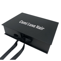 Ensemble d'accessoires en soie pour Extension de cheveux, Logo personnalisé de luxe, boîte d'emballage pour perruque, boîtes d'emballage pour cheveux