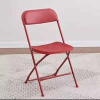 Chaise pliante d'extérieur de qualité commerciale ZDY-92 avec siège et dossier en plastique blanc, structure métallique, imperméable, portable